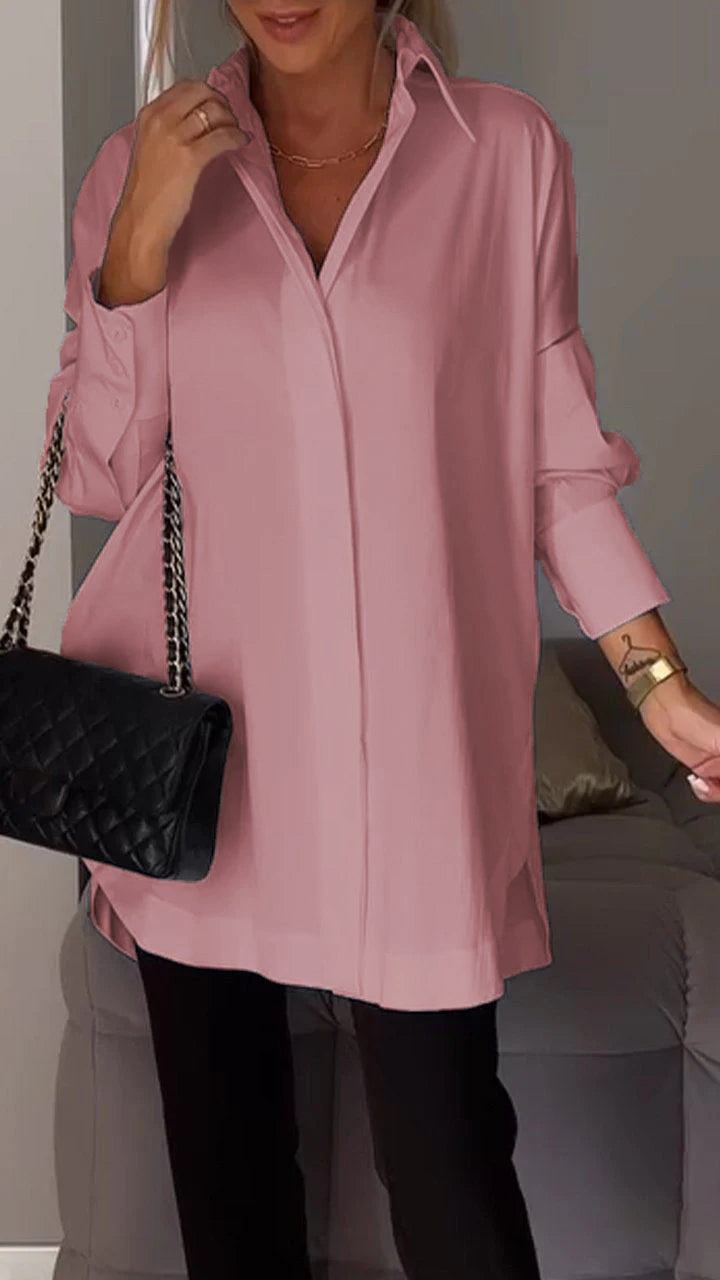 Women's Lapel Long-Sleeve Shirt
