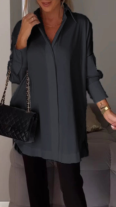 Women's Lapel Long-Sleeve Shirt