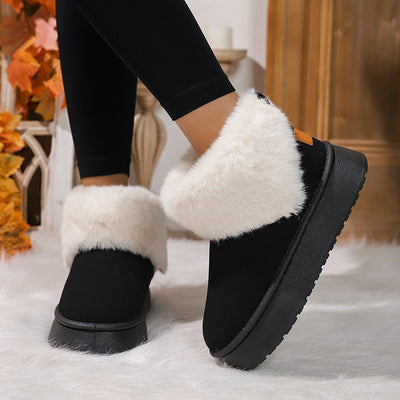 Homin Fluffy Lined Platform Slippers