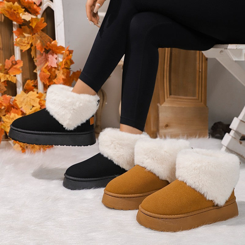 Homin Fluffy Lined Platform Slippers